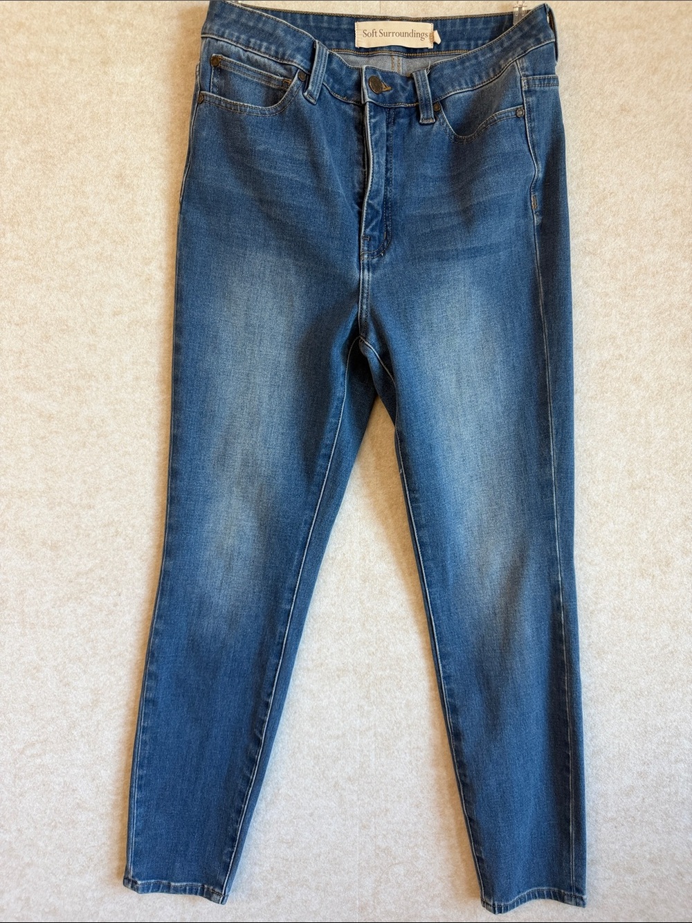 Soft Surroundings size 6 Blue Skinny Jeans casual everyday comfortable basic